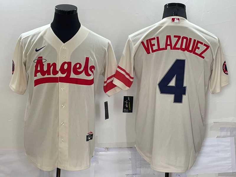 Angels 4 Andrew Velazquez Cream Nike 2022 City Connect Cool Base Jerseys,We sell and wholesale Angels 4 Andrew Velazquez Cream Nike 2022 City Connect Cool Base Jerseys on line form chian!